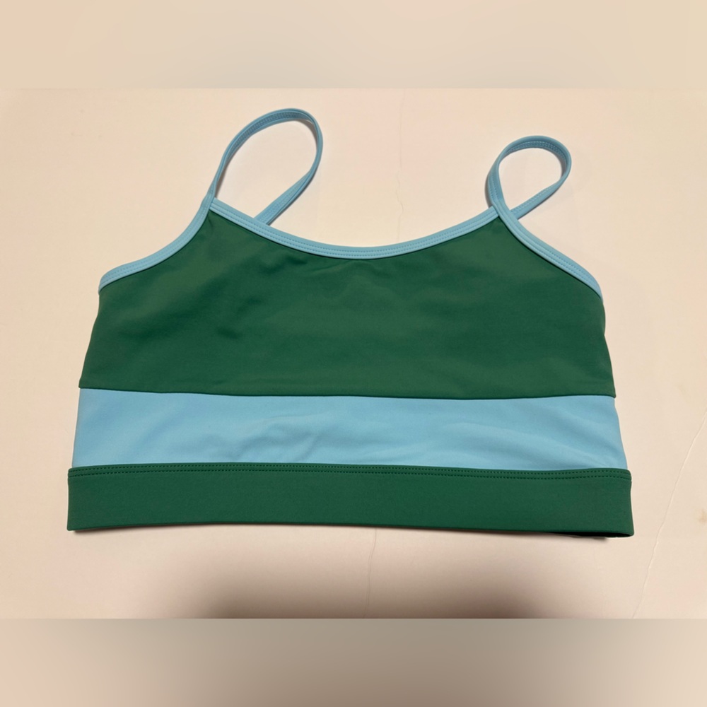 Wilo Women's Green and Blue Sports Bra Medium